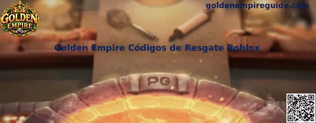 Banner oficial de códigos de resgate Golden Empire no Roblox